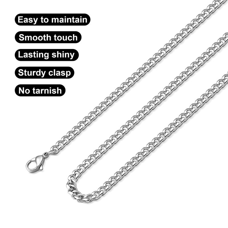 Monily Cuban Link Chain for Men 9mm 20 Inches Stainless Steel Mens Chain Necklaces Mens Jewelry - Image 3